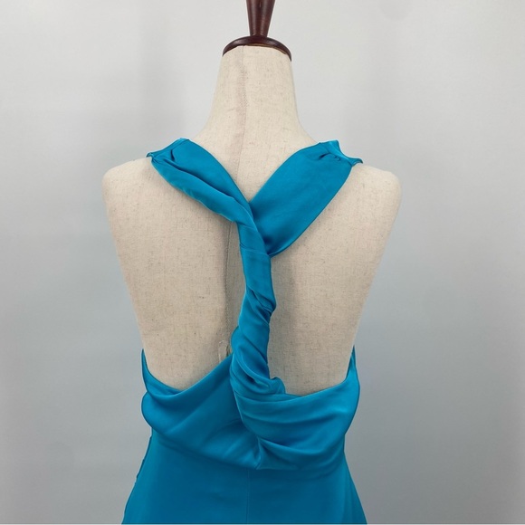 Misha Calypso Mini Dress Satin Blue Small - Picture 5 of 11